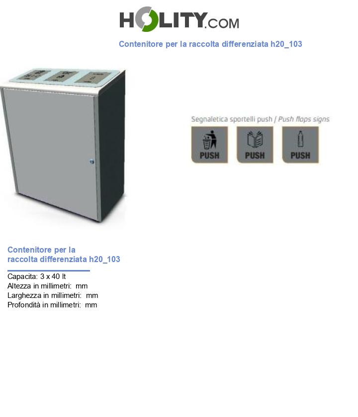 Contenitore per la raccolta differenziata h20_103