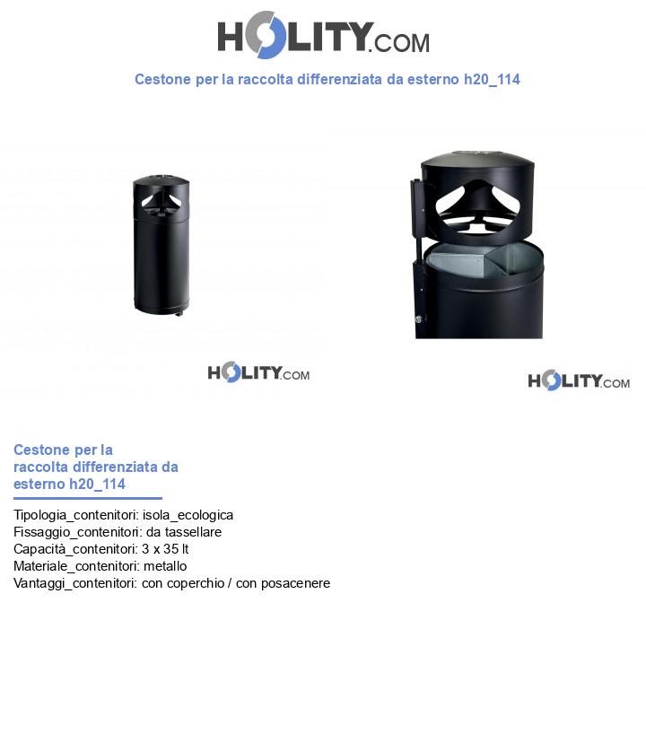 Cestone per la raccolta differenziata da esterno h20_114