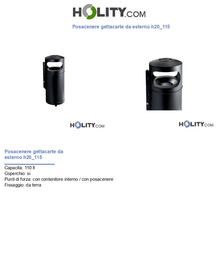 Posacenere gettacarte da esterno h20_115