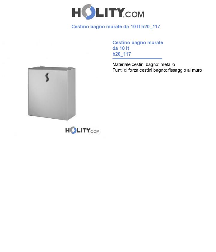 Cestino bagno murale da 10 lt h20_117