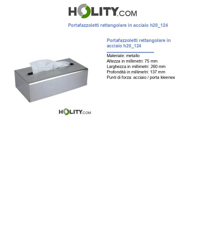 Portafazzoletti rettangolare in acciaio h20_124