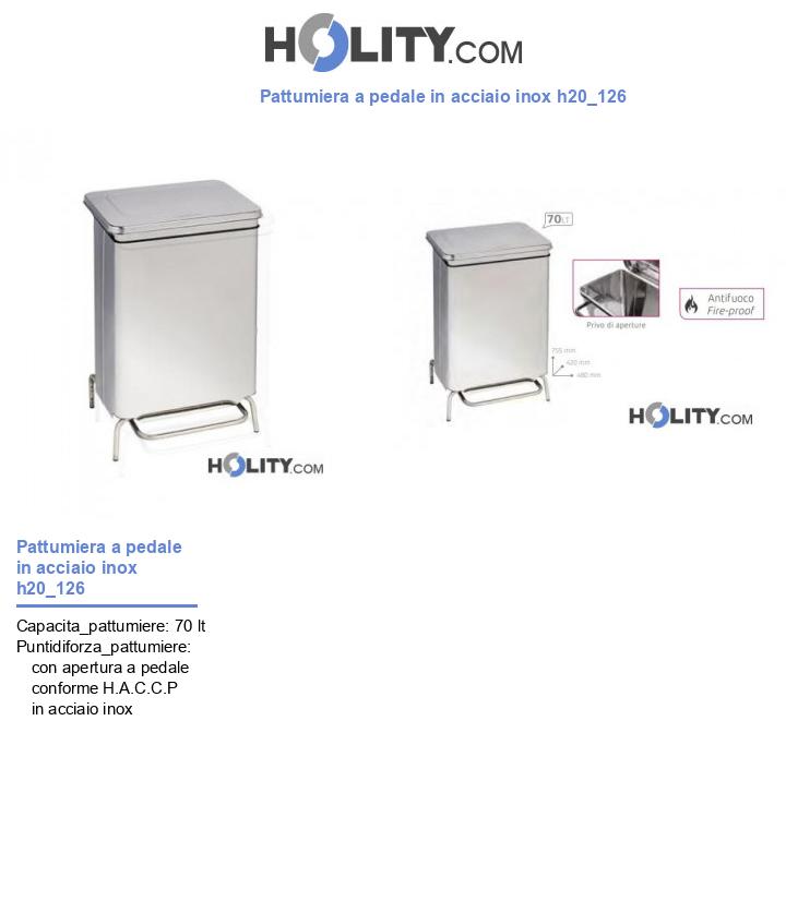 Pattumiera a pedale in acciaio inox h20_126