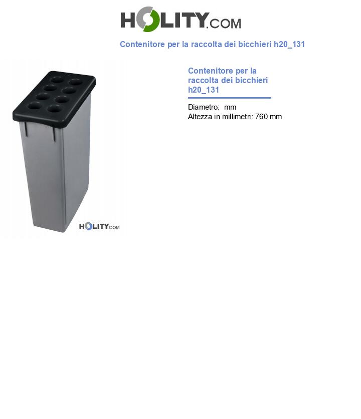 Contenitore per la raccolta dei bicchieri h20_131