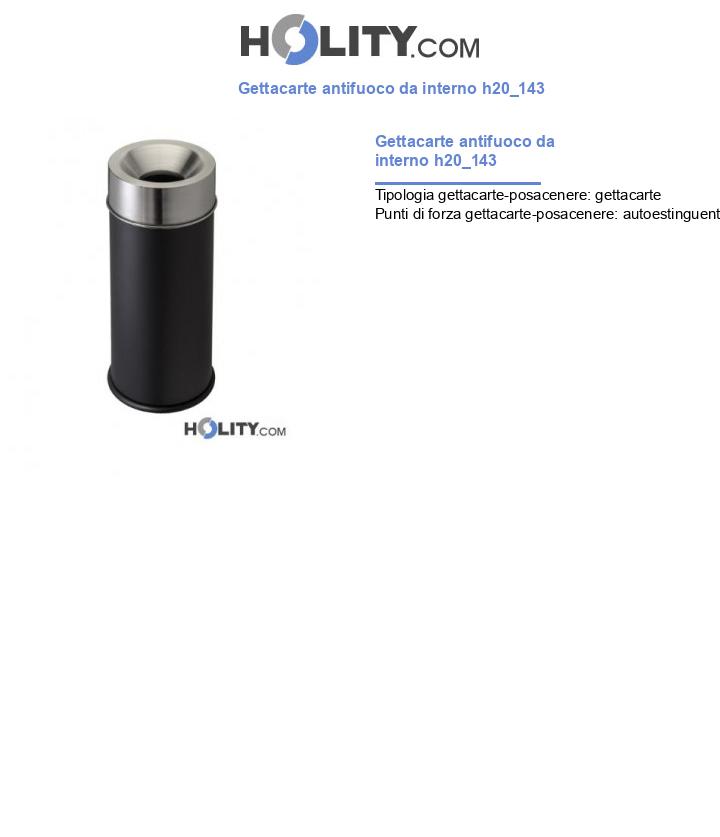 Gettacarte antifuoco da interno h20_143