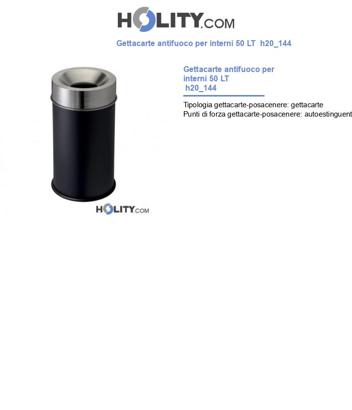 Gettacarte antifuoco per interni 50 LT h20_144