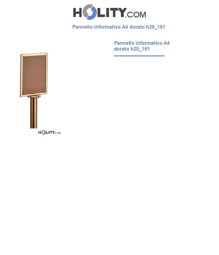 Pannello informativo A4 dorato h20_161