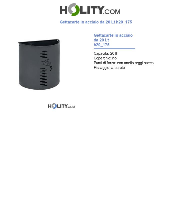 Gettacarte in acciaio da 20 Lt h20_175