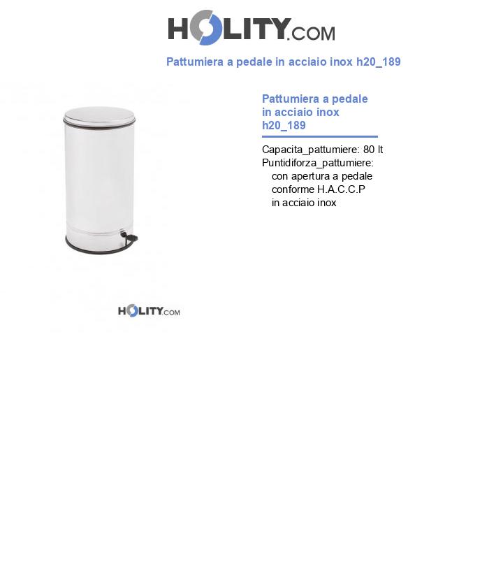 Pattumiera a pedale in acciaio inox h20_189