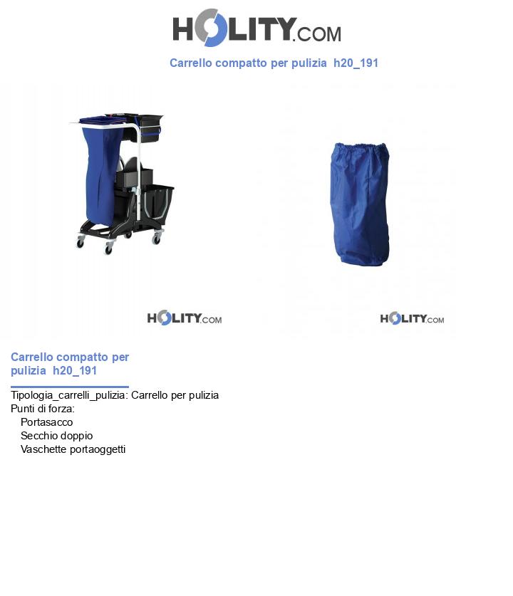 Carrello compatto per pulizia  h20_191