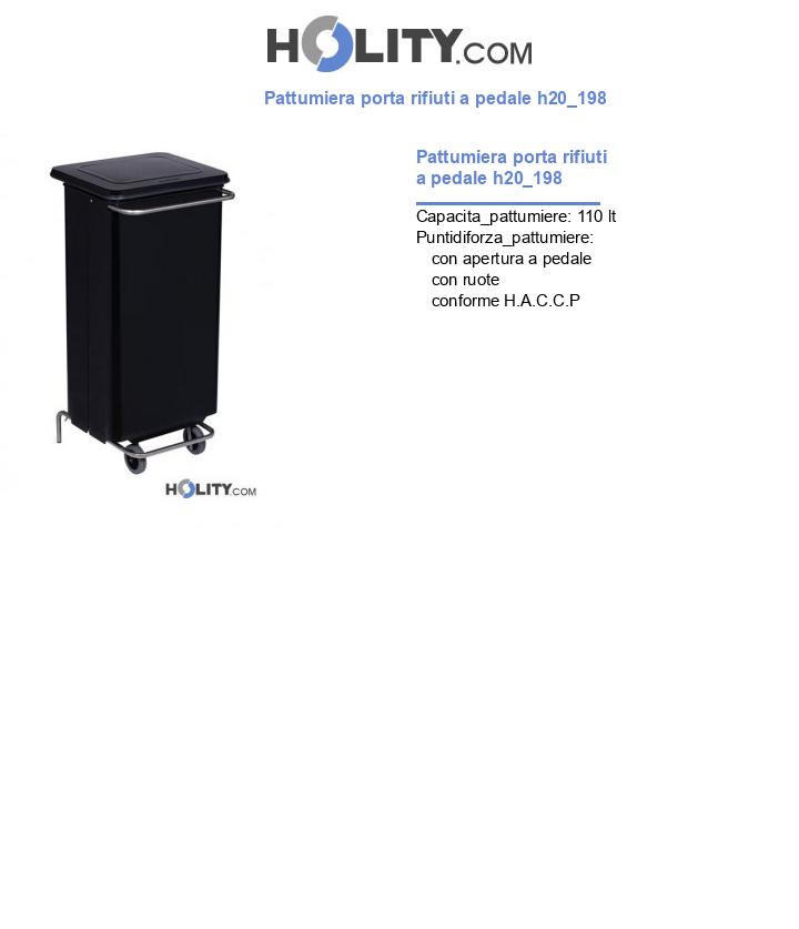 Pattumiera porta rifiuti a pedale h20_198