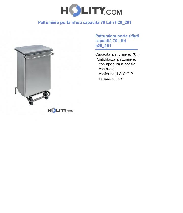 Pattumiera porta rifiuti capacità 70 Litri h20_201