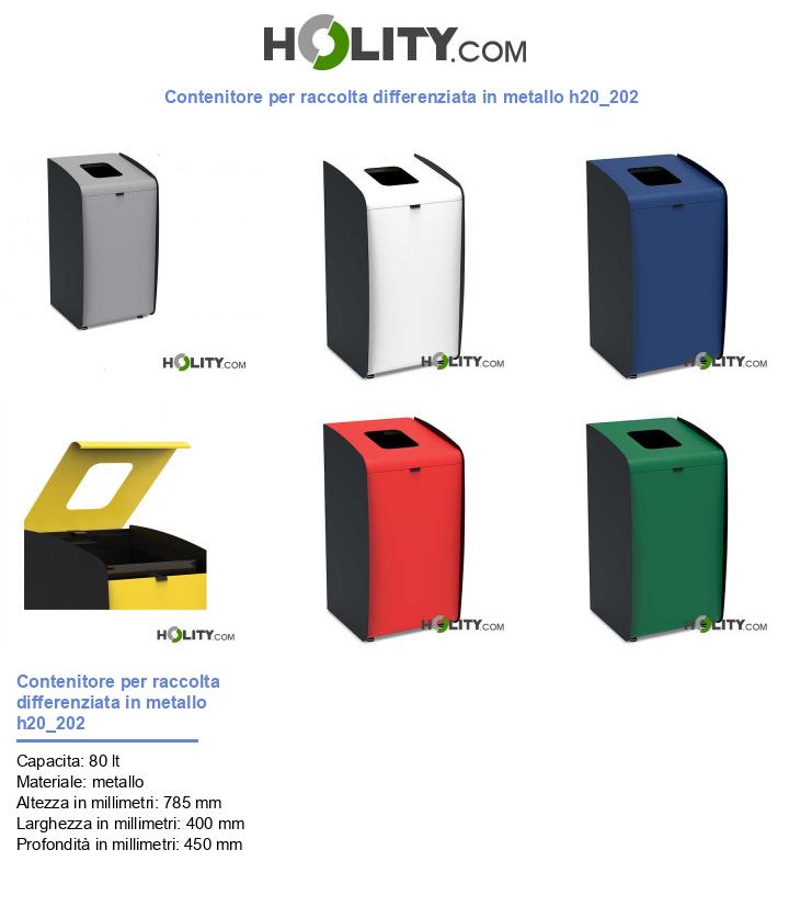 Contenitore per raccolta differenziata in metallo h20_202