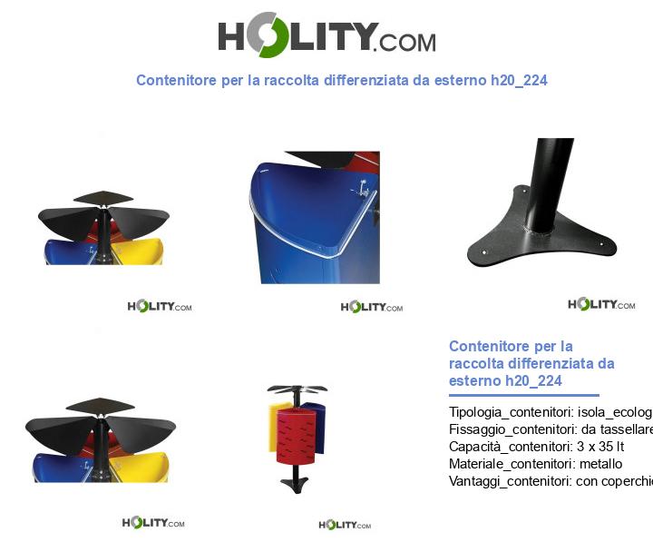Contenitore per la raccolta differenziata da esterno h20_224