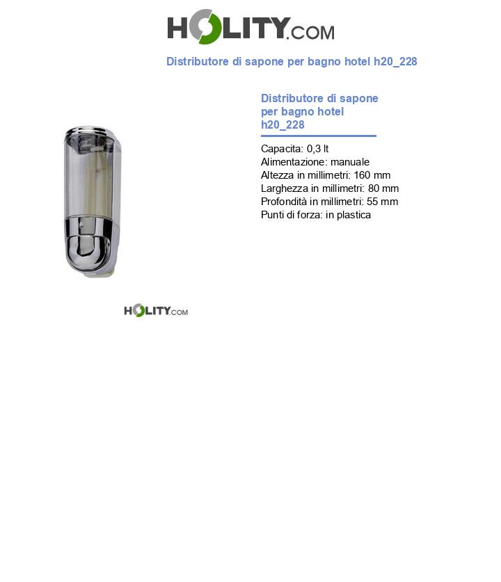 Distributore di sapone per bagno hotel h20_228