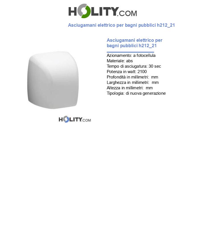 Asciugamani elettrico per bagni pubblici h212_21