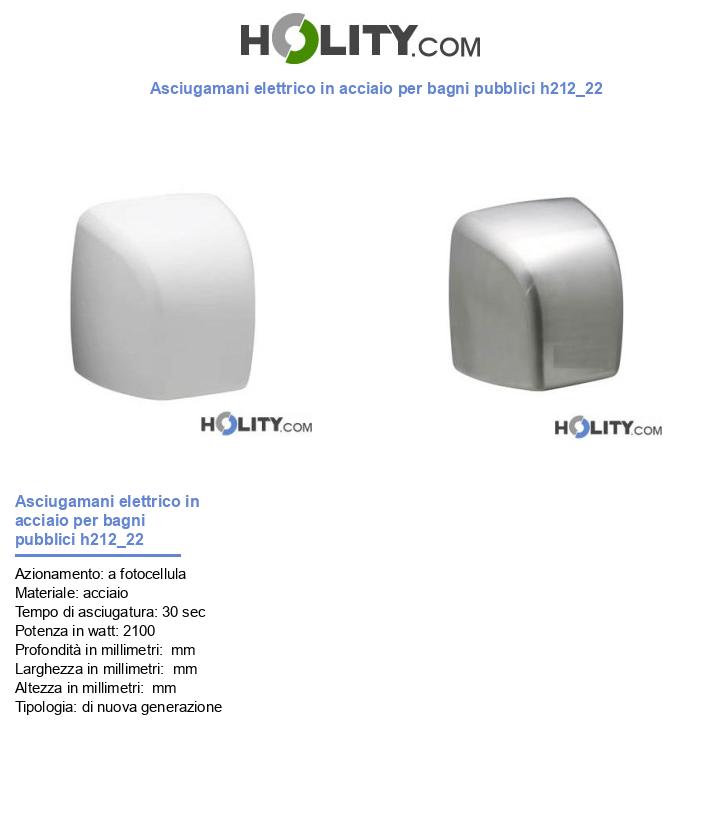 Asciugamani elettrico in acciaio per bagni pubblici h212_22
