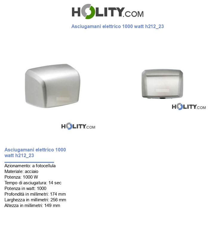 Asciugamani elettrico 1000 watt h212_23