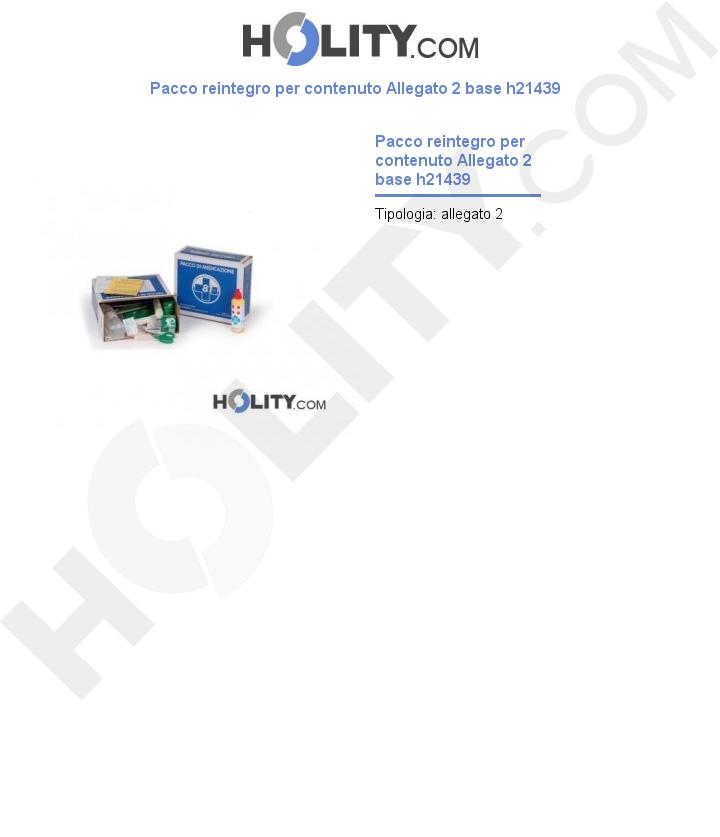 Pacco reintegro per contenuto Allegato 2 base h21439