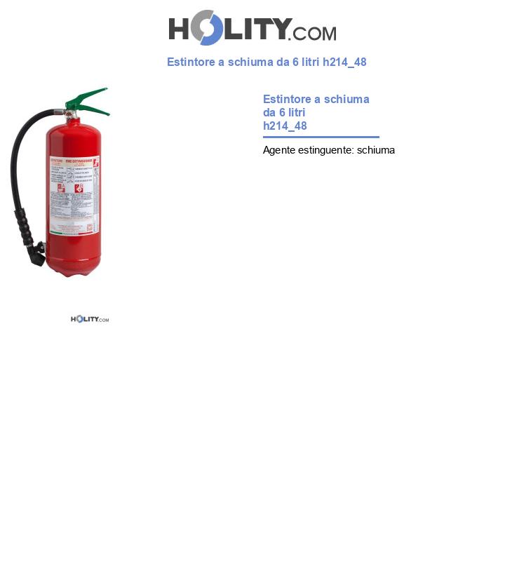 Estintore a schiuma da 6 litri h214_48