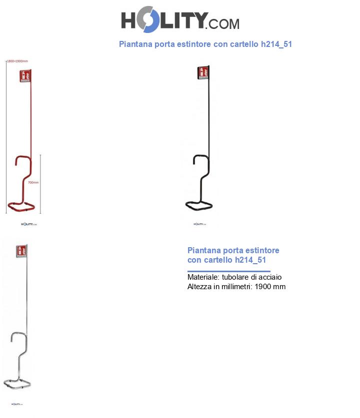 Piantana porta estintore con cartello h214_51