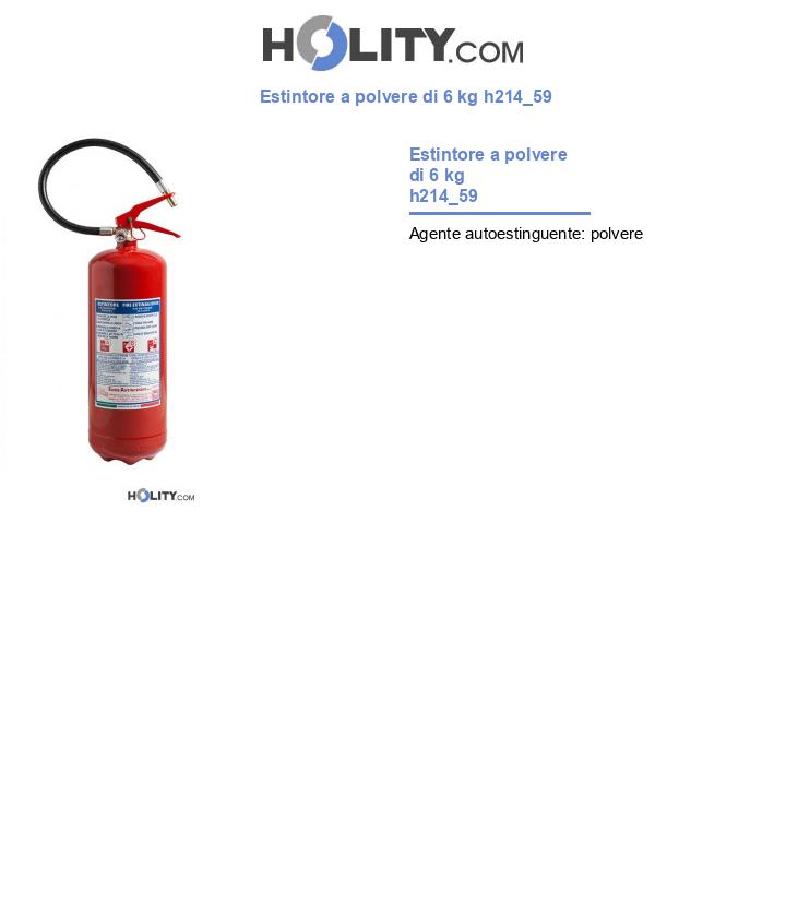 Estintore a polvere di 6 kg h214_59
