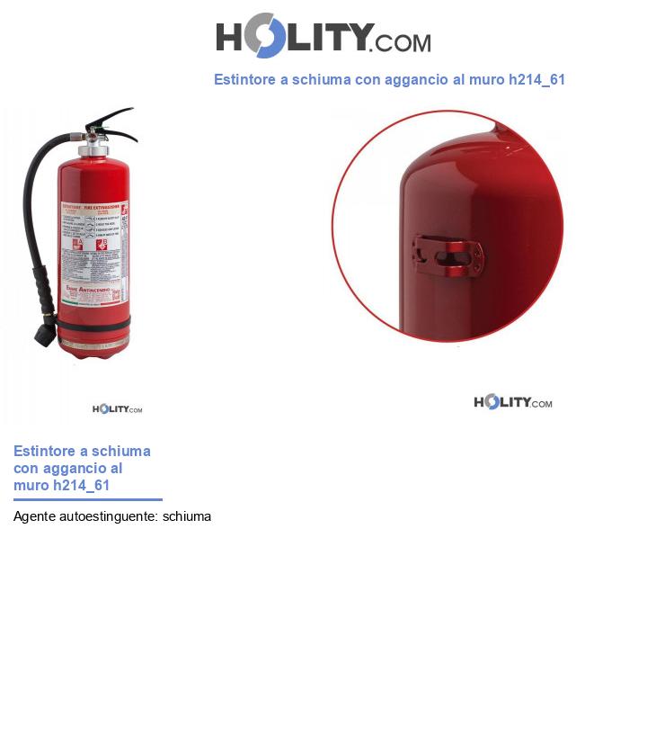 Estintore a schiuma con aggancio al muro h214_61