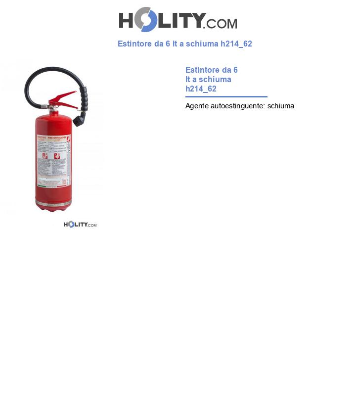 Estintore da 6 lt a schiuma h214_62