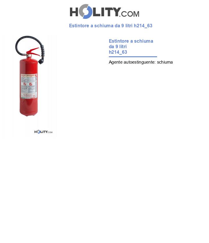 Estintore a schiuma da 9 litri h214_63