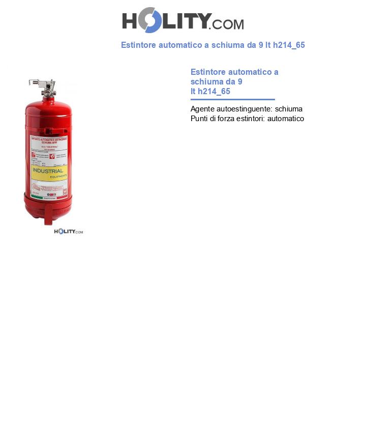 Estintore automatico a schiuma da 9 lt h214_65