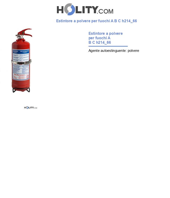 Estintore a polvere per fuochi A B C h214_66