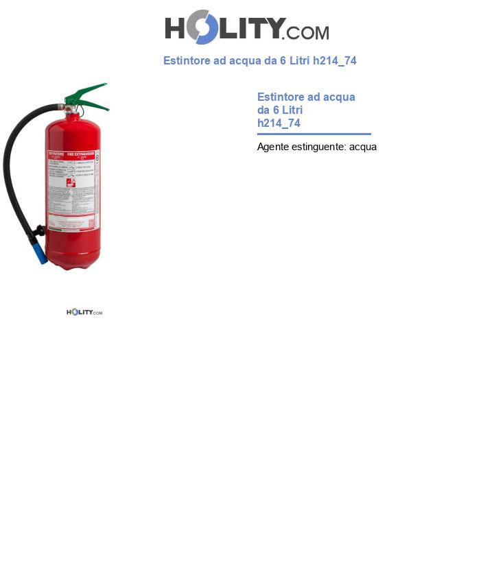 Estintore ad acqua da 6 Litri h214_74