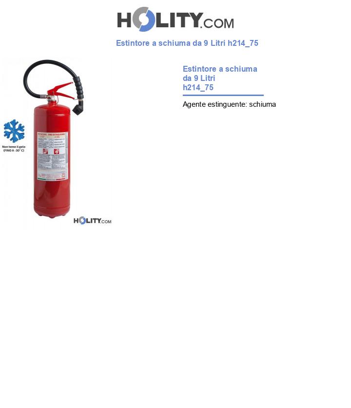 Estintore a schiuma da 9 Litri h214_75