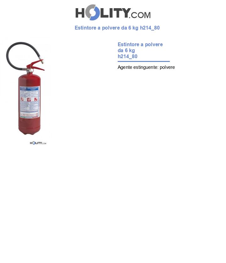 Estintore a polvere da 6 kg h214_80