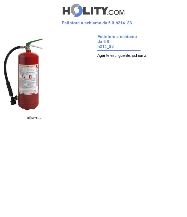 Estintore a schiuma da 6 lt h214_83
