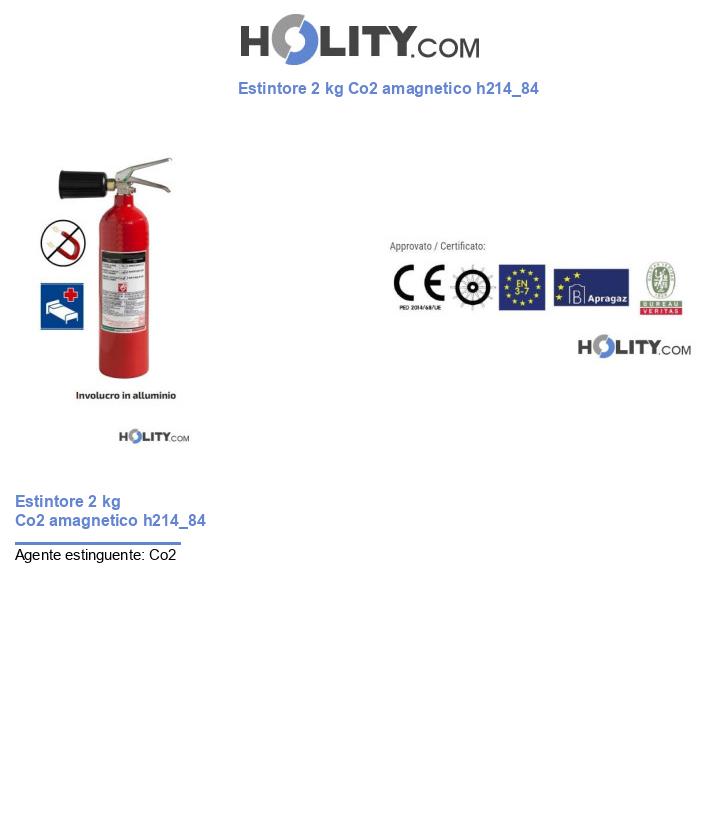 Estintore 2 kg Co2 amagnetico h214_84