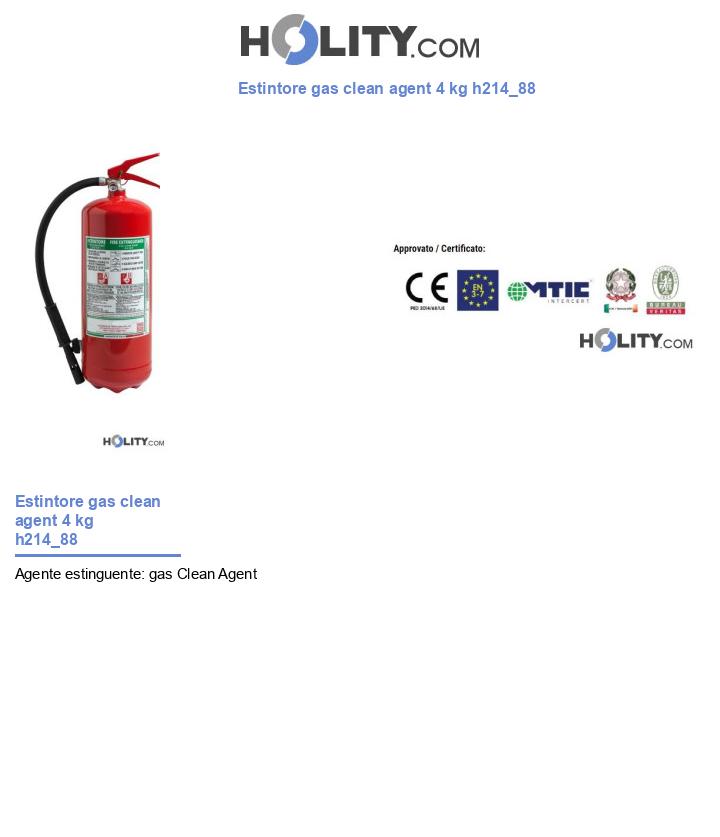 Estintore gas clean agent 4 kg h214_88