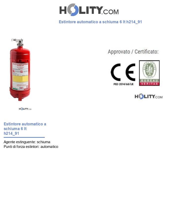 Estintore automatico a schiuma 6 lt h214_91