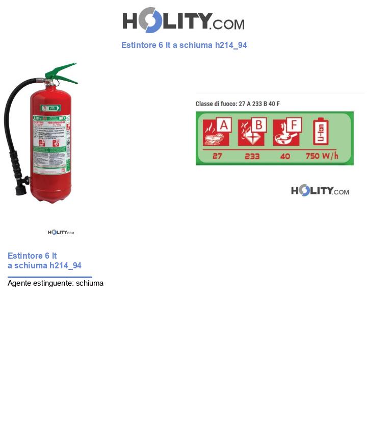 Estintore 6 lt a schiuma h214_94