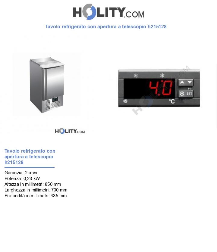 Tavolo refrigerato con apertura a telescopio h215128