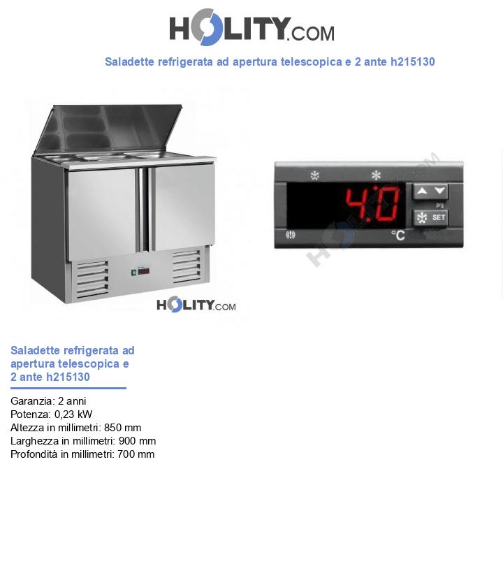 Saladette refrigerata ad apertura telescopica e 2 ante h215130