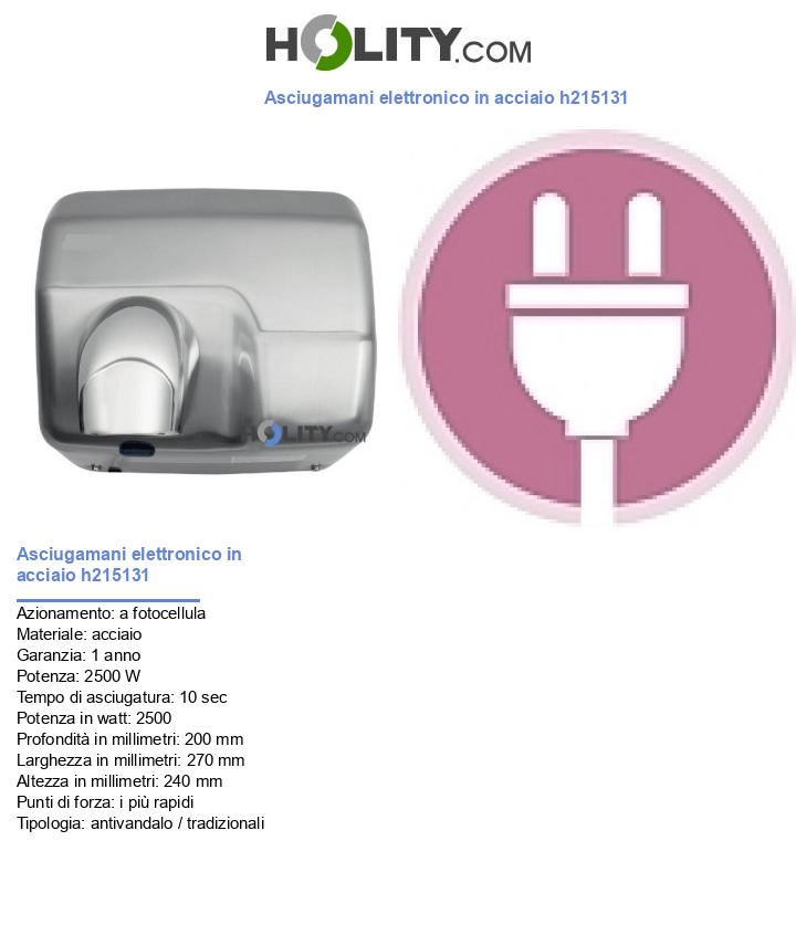 Asciugamani elettronico in acciaio h215131