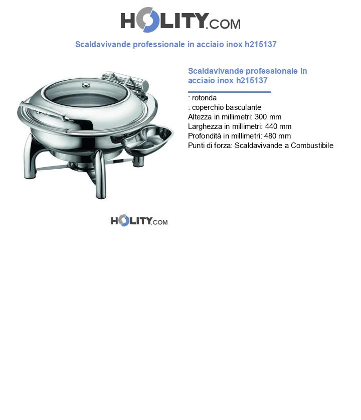 Scaldavivande professionale in acciaio inox h215137
