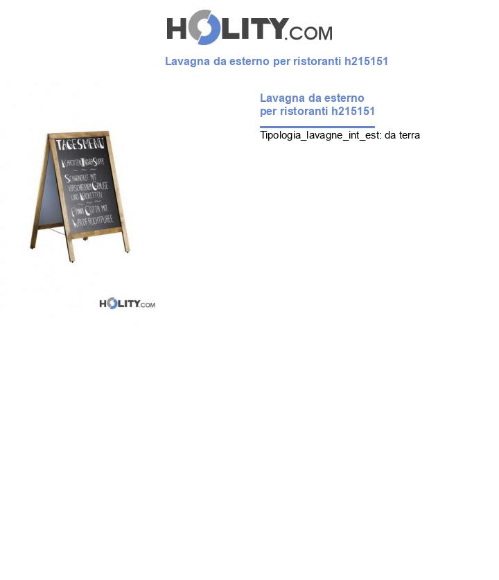Lavagna da esterno per ristoranti h215151