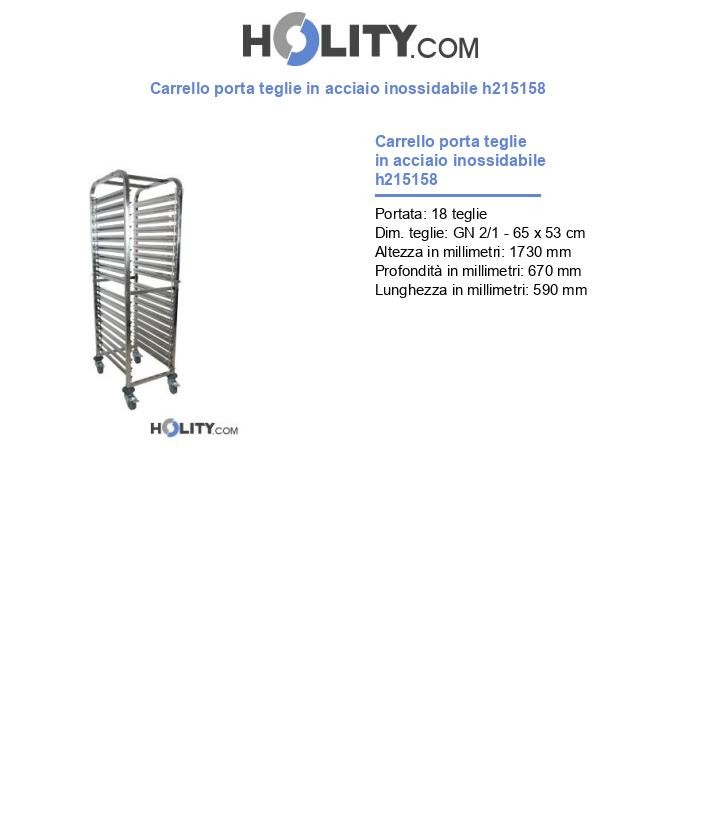 Carrello porta teglie in acciaio inossidabile h215158