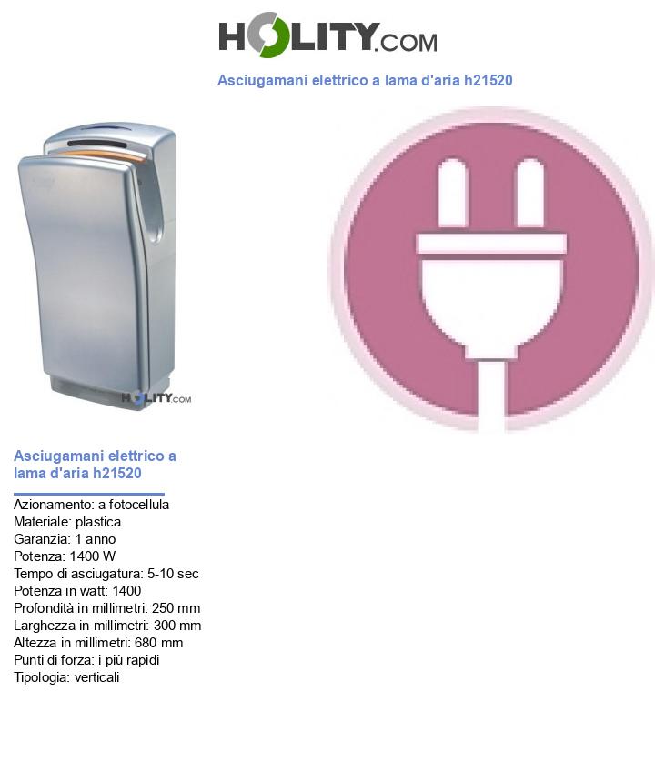 Asciugamani elettrico a lama d'aria h21520