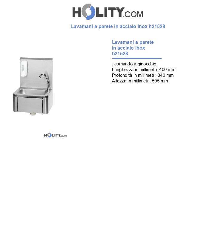 Lavamani a parete in acciaio inox h21528