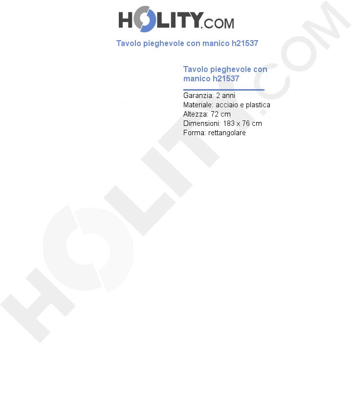 Tavolo pieghevole con manico h21537