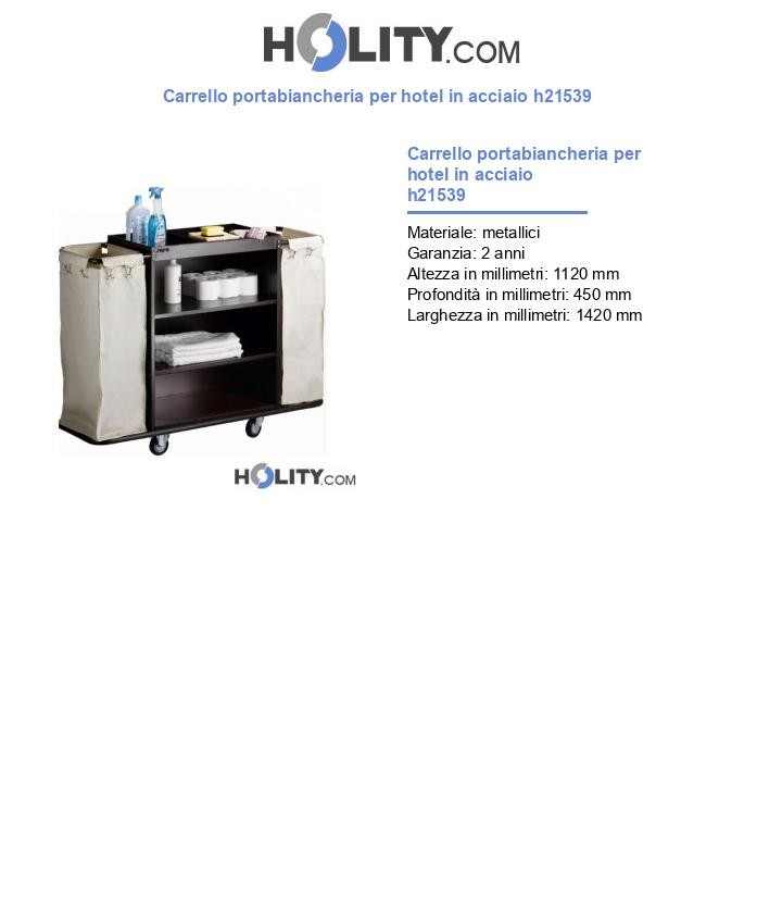 Carrello portabiancheria per hotel in acciaio h21539