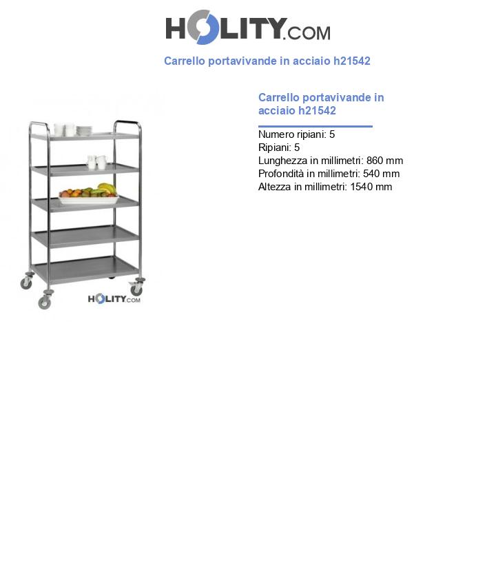 Carrello portavivande in acciaio h21542