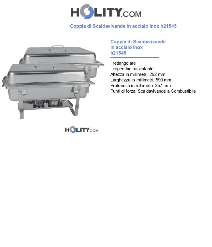 Coppia di Scaldavivande in acciaio inox h21545